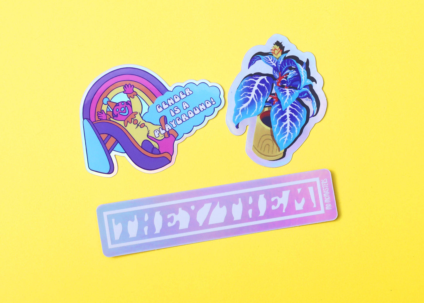 They/Them Metallic Sticker
