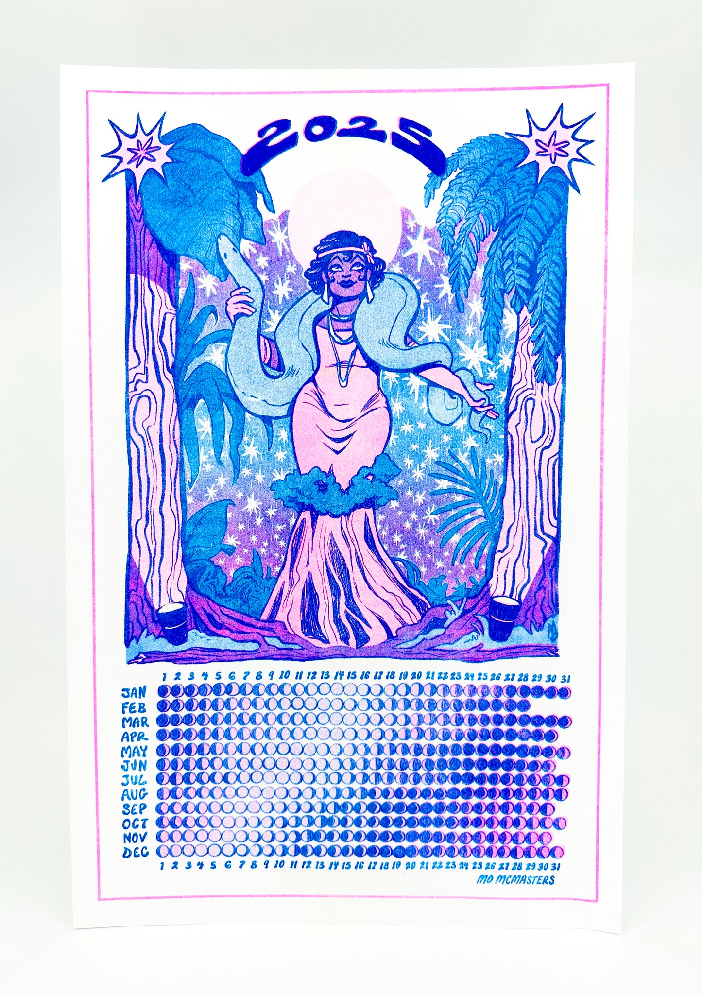 2025 Moon Calendar // Risograph Print