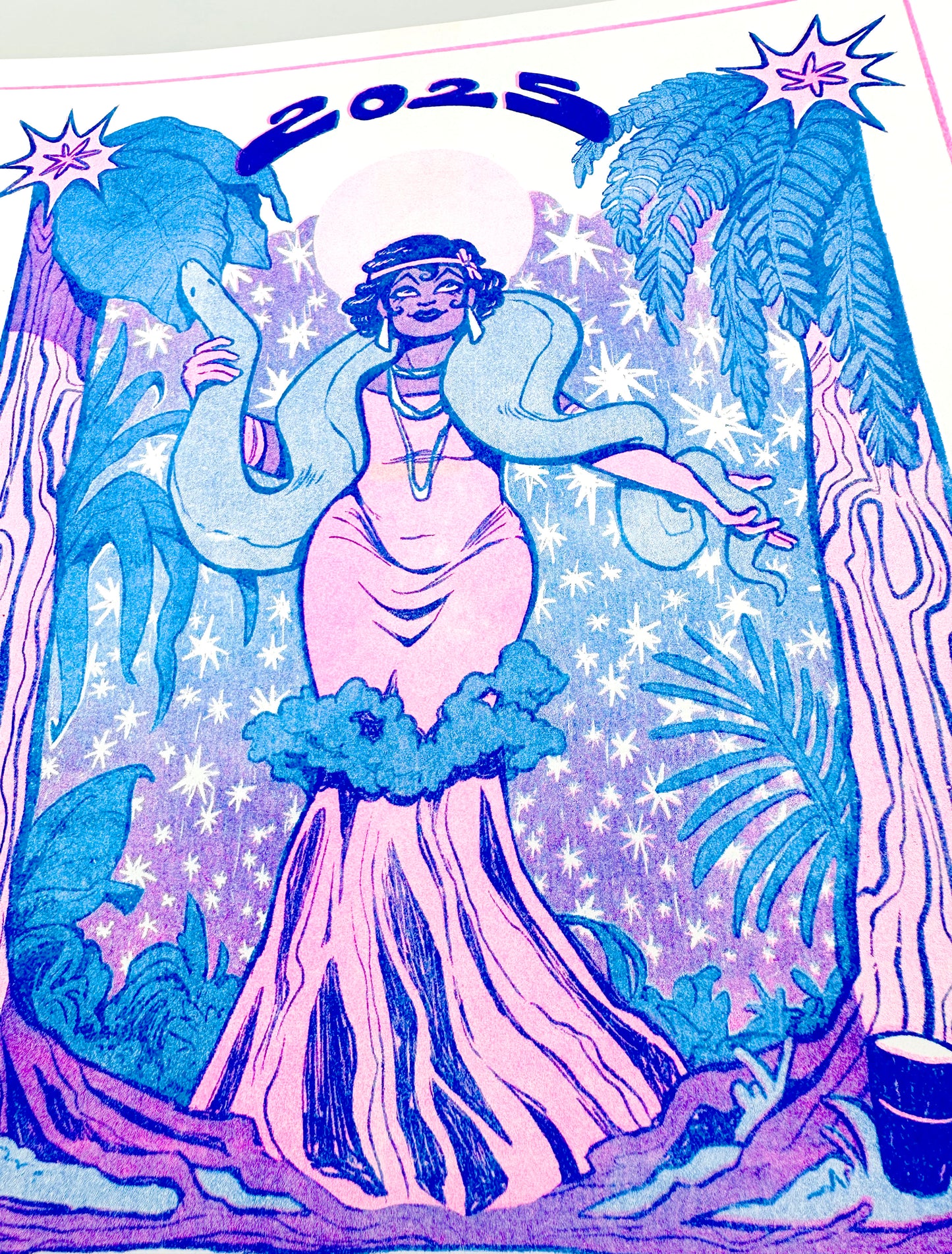 2025 Moon Calendar // Risograph Print