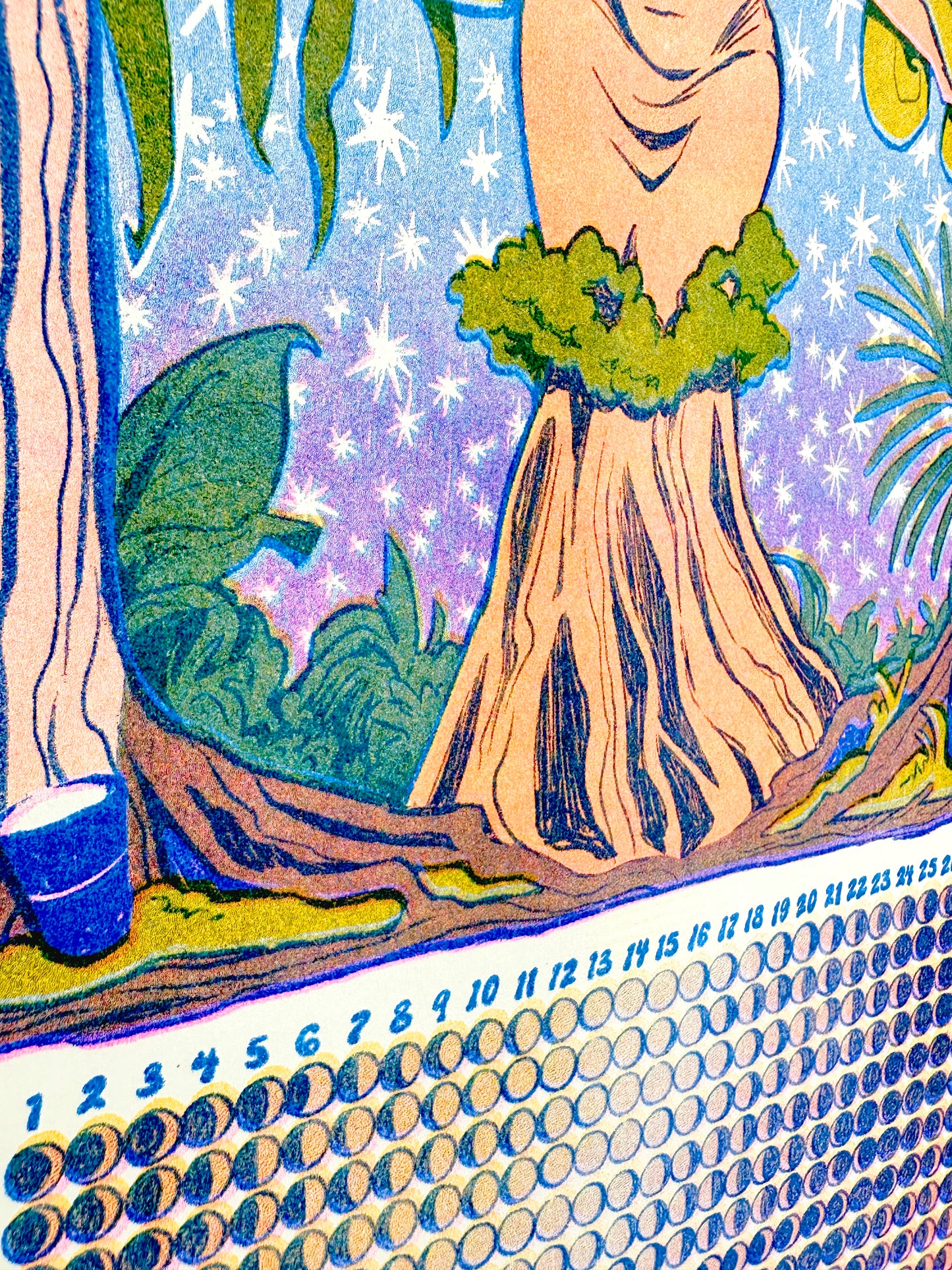 2025 Moon Calendar // Risograph Print