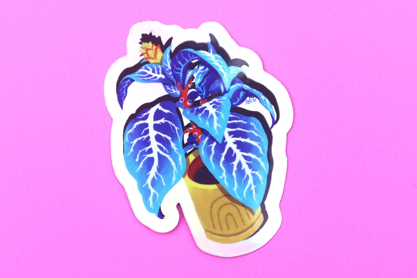 Zebra Plant Metallic Sticker