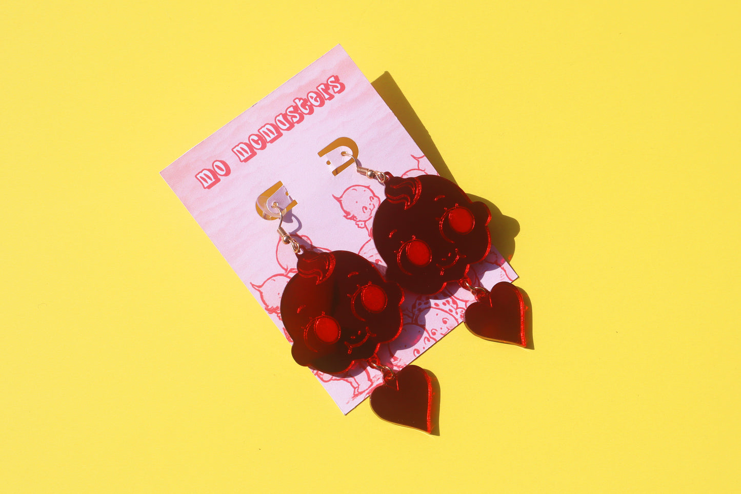 Kewpie Cutie Red Acrylic Earrings
