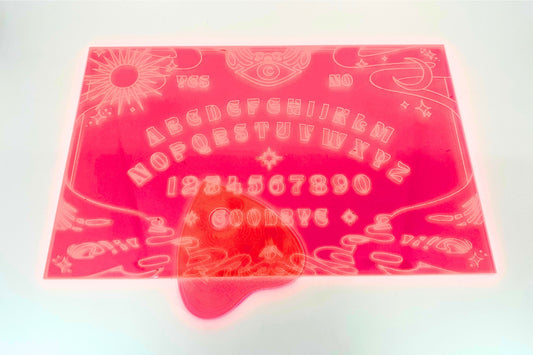 FLUORESCENT PINK // OUIJA BOARD + PLANCHETTE SET