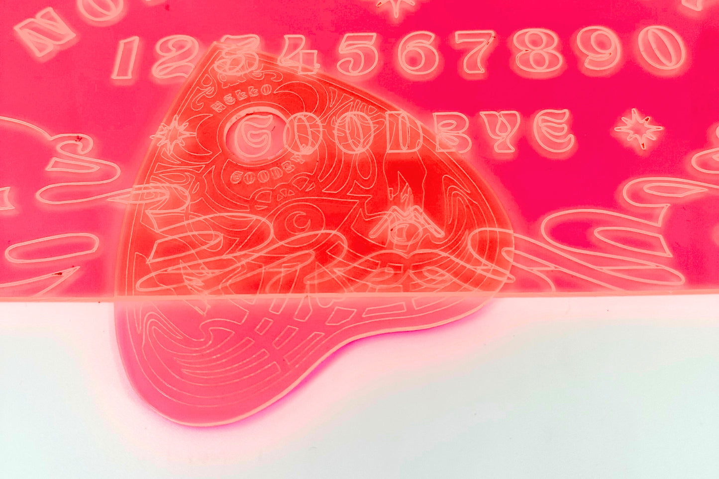 FLUORESCENT PINK // OUIJA BOARD + PLANCHETTE SET