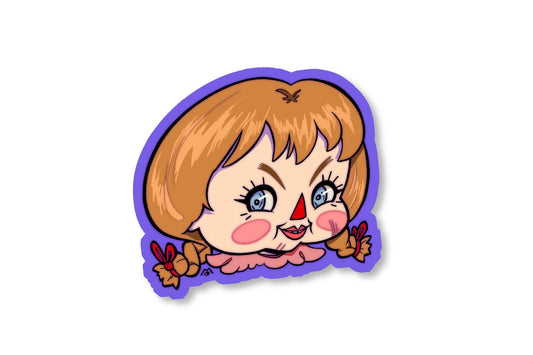 DEMONIC RAGGEDY ANNE DOLL // STICKER