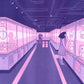 Arcade Risograph Print (Flo Pink, Purple, Blue on 11 x 17)