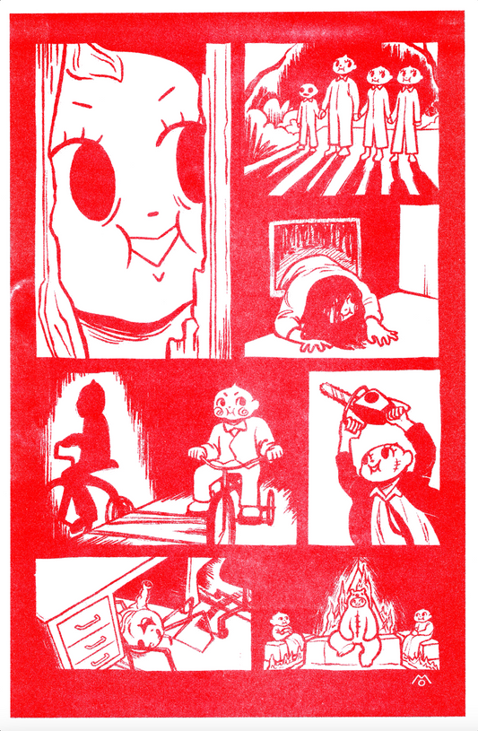 Red Horror Kewpie Comic // Risograph Print