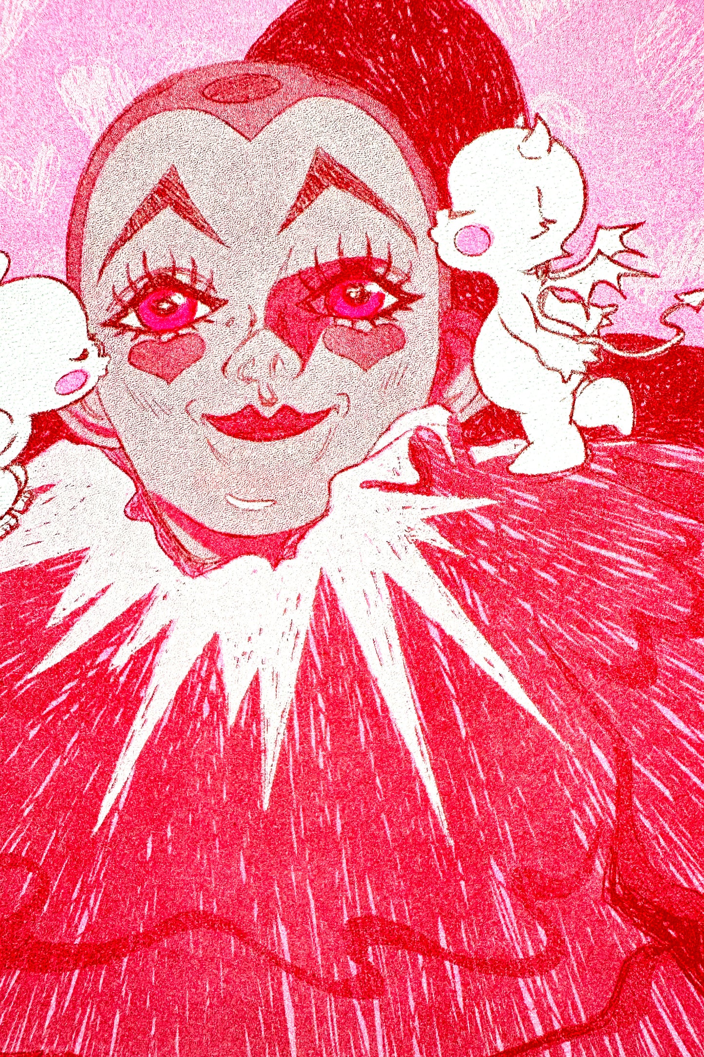 Clown Kiss Risograph Print