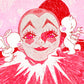 Clown Kiss Risograph Print