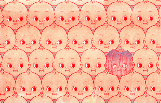 Melting Kewpie // Risograph Print