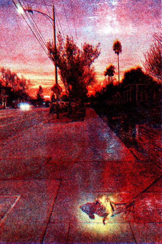 Night Walk // Risograph Postcard Print