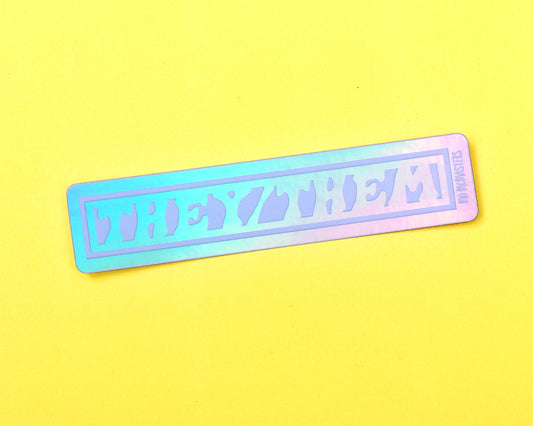 They/Them Metallic Sticker