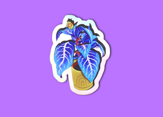 Zebra Plant Metallic Sticker