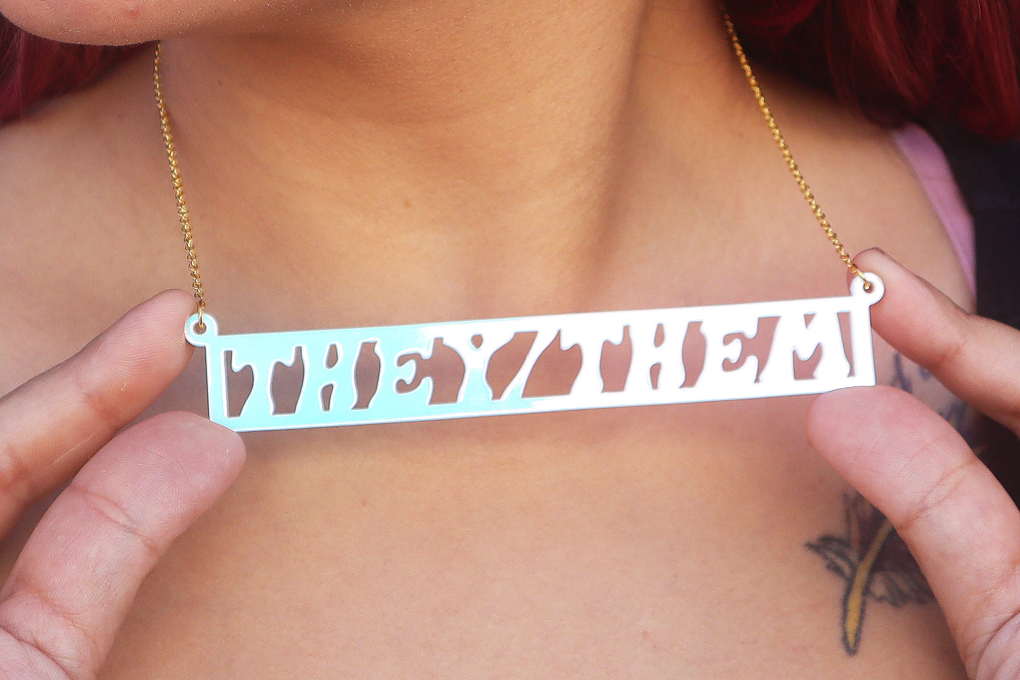 Amazon.com: Gender Neutral They Them Pronoun Necklace for Non-Binary :  Handmade Products
